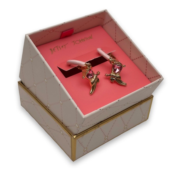 Betsy Johnson Cowboy Boot Pierced Earrings - Picture 3 of 6